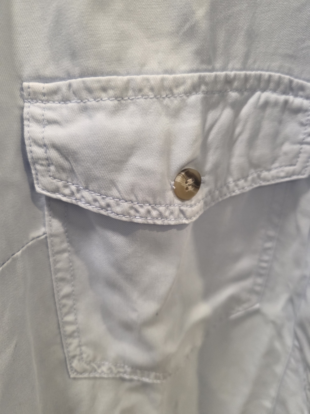 NWT Addition Elle Light Blue Lyocell Button Front Utility Shirt Size XT - Picture 8 of 13